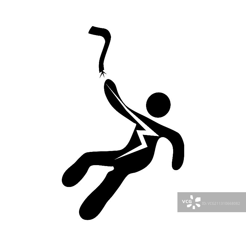 黑色电击标志剪影图片素材