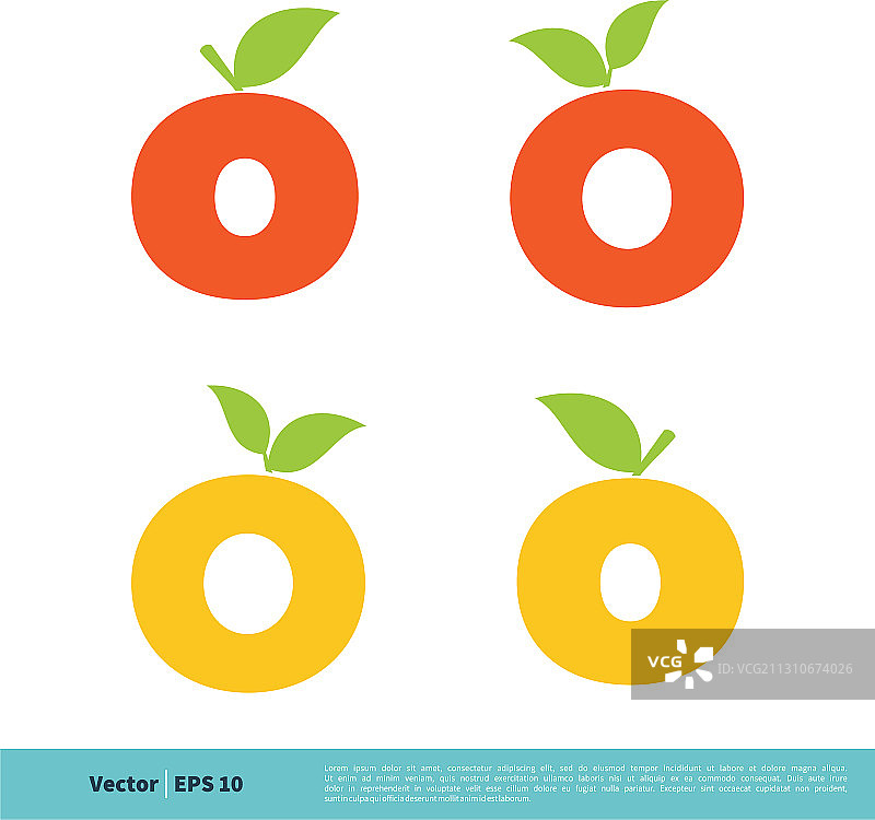 字母O橙子水果图标标志模板设计图片素材