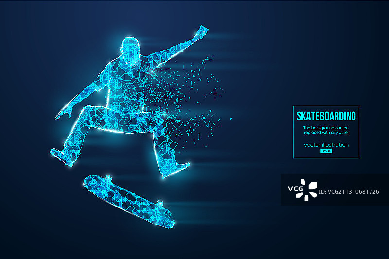 滑板手抽象剪影图片素材
