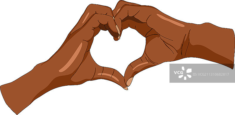 描绘两只黑皮肤的手图片素材