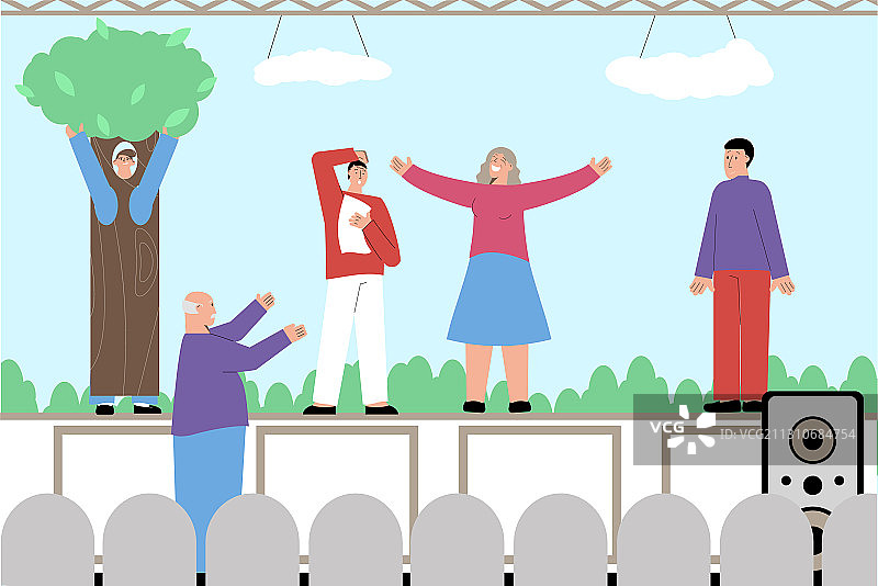 灶台烹饪扁平化构图图片素材