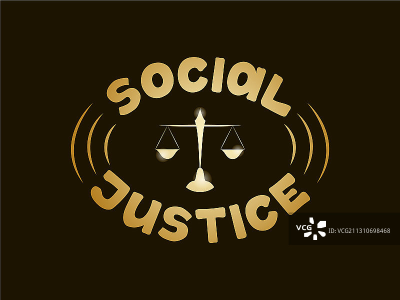 带有天平轮廓的社交正义字样图片素材