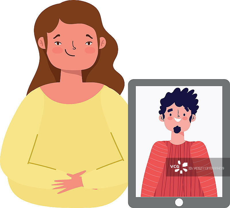 在线派对生日或朋友聚会年轻人图片素材