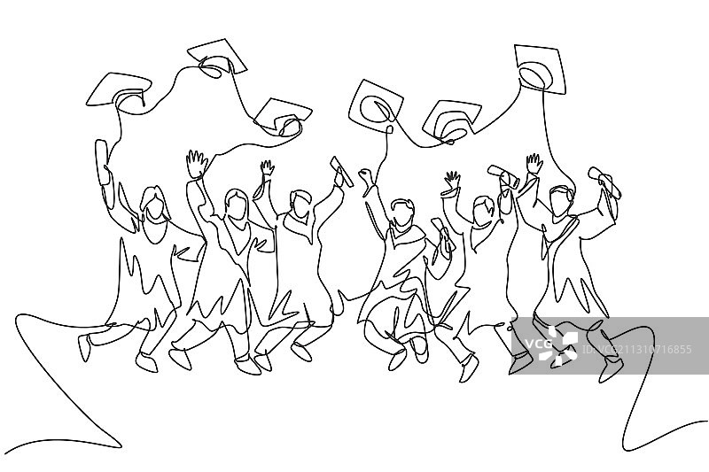 教育理念单线绘画青年群体图片素材