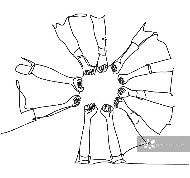 商务团队建设概念单线画图片素材