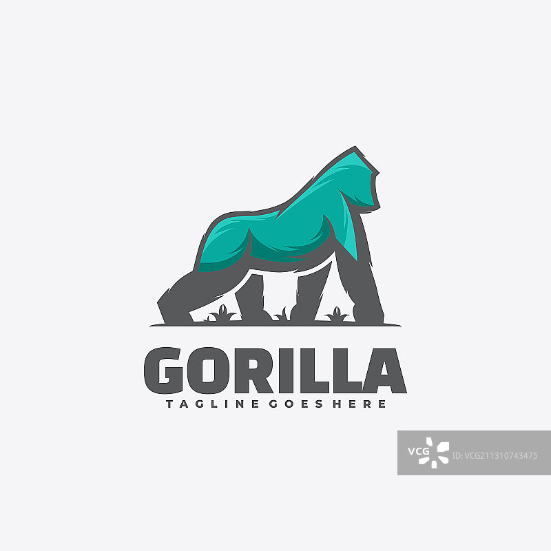 大猩猩简约吉祥物风格logo图片素材