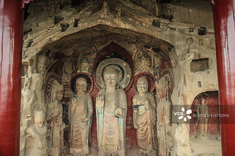 皇泽寺造像 武则天李治二圣像图片素材