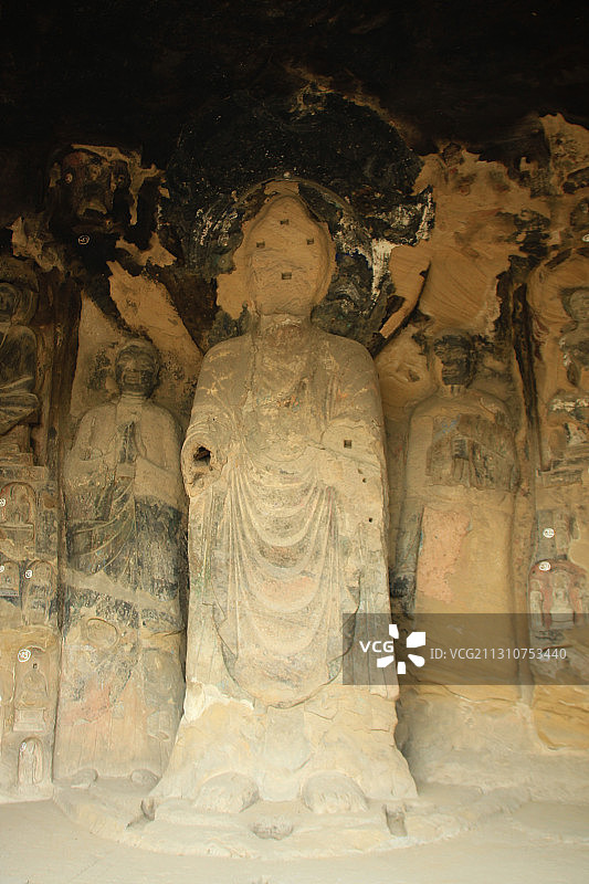 广元千佛崖摩崖造像图片素材