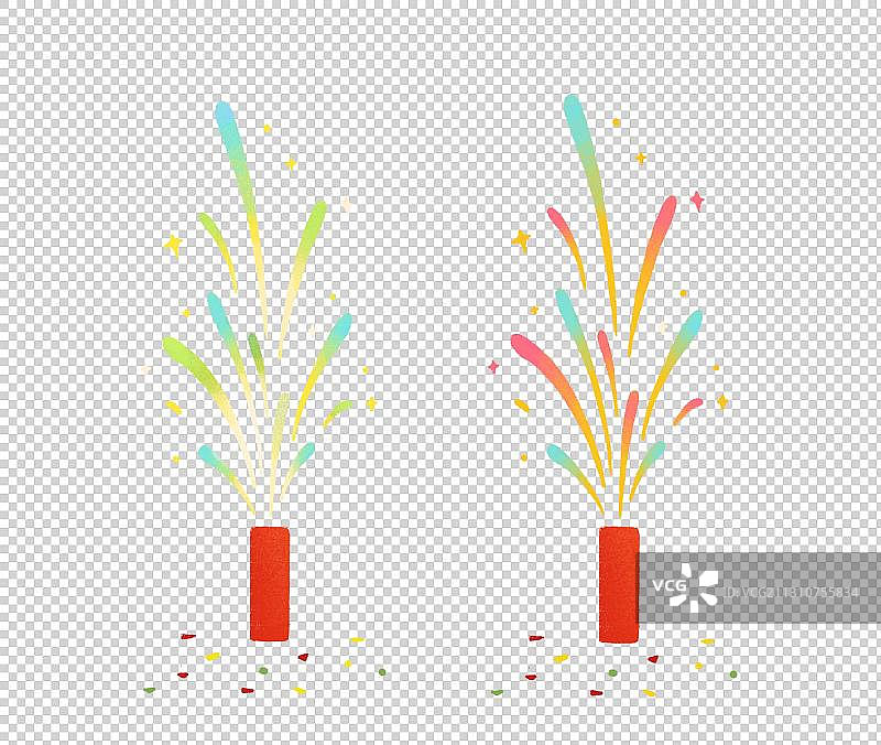 新年春节节日烟花扁平风格图片素材