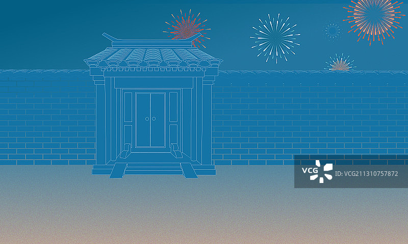 传统门楼及围墙图片素材