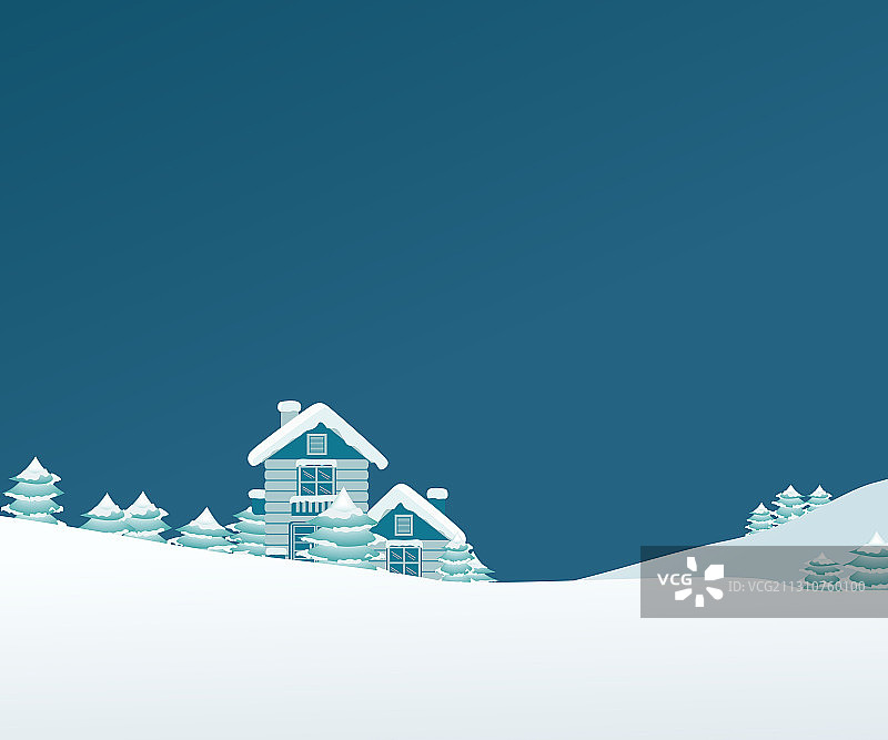 冬季小木屋雪景图片素材