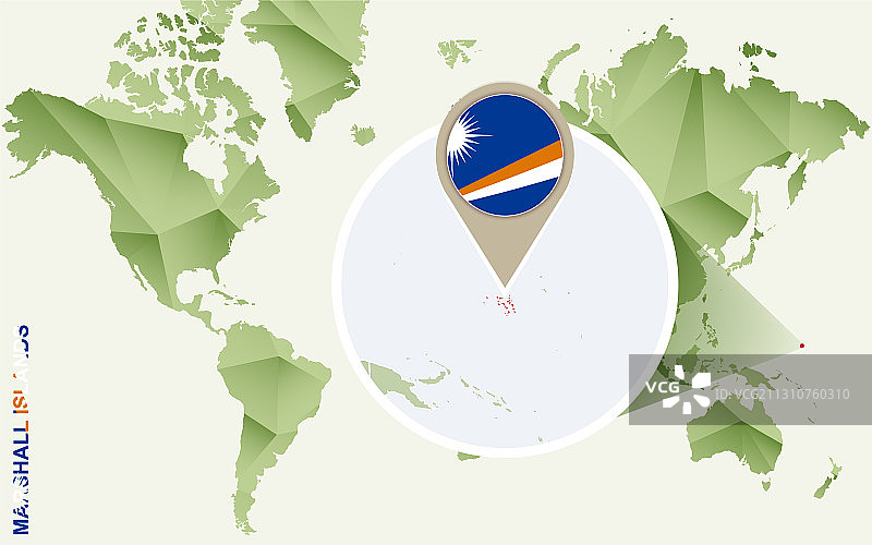 马绍尔群岛详细地图信息图图片素材