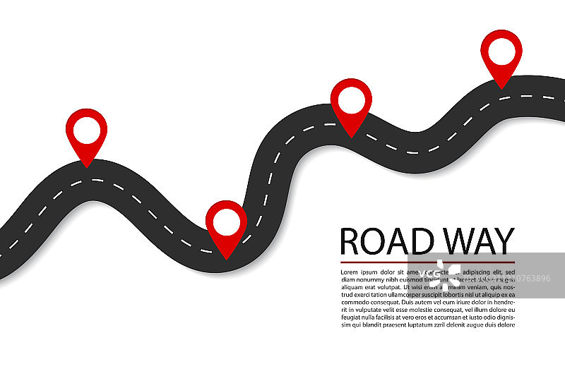 带有路线的扁平道路图片素材