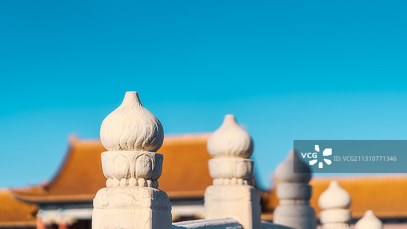 故宫汉白玉栏杆图片素材