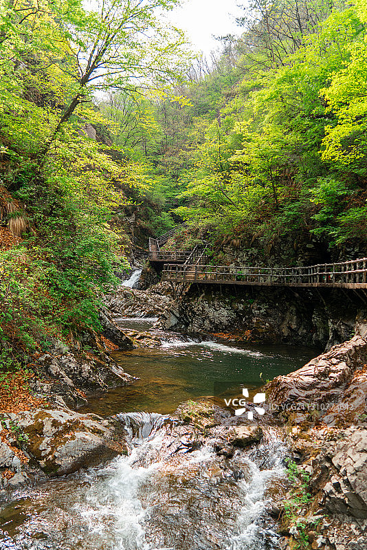 本溪大石湖景区、旅游、秋天的瀑布、秋色、背景图片素材