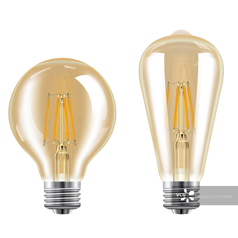 复古爱迪生灯泡写实灯光概念图片素材