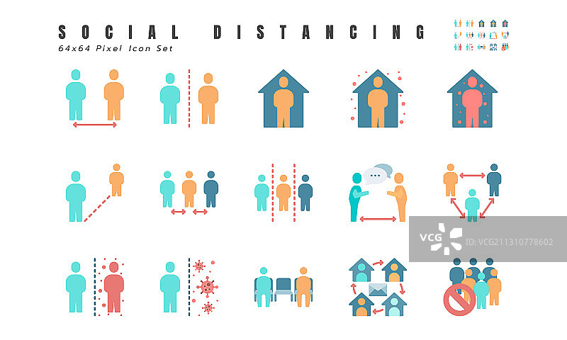 简易社交距离冠状病毒图片素材