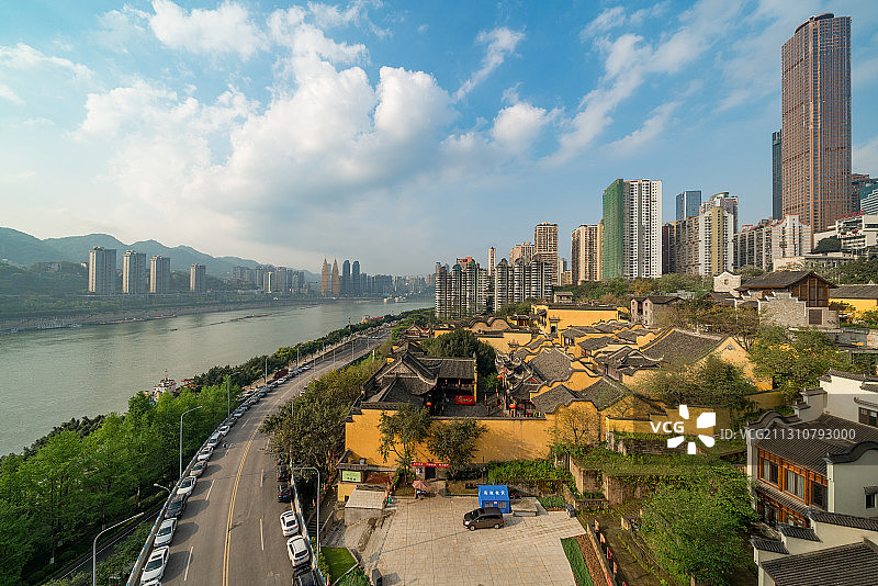 重庆湖广会馆与解放碑风光图片素材