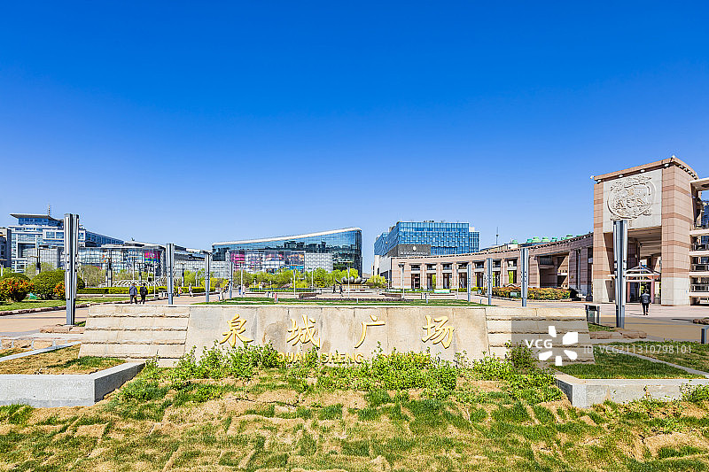 济南泉城广场文化长廊图片素材