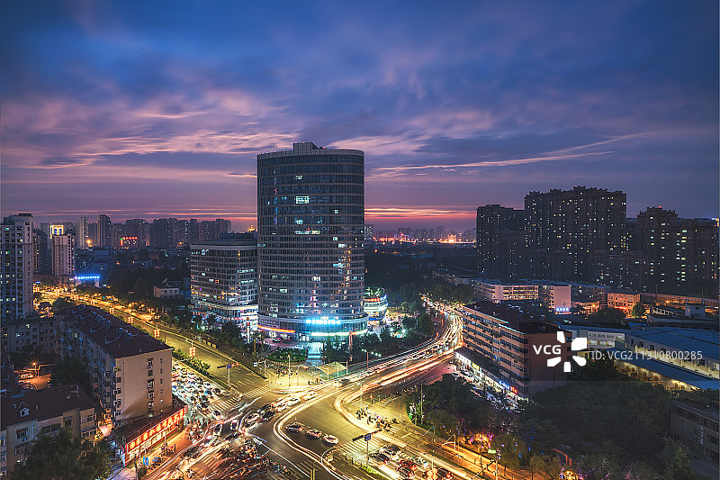 济南市天桥区明湖广场夜景图片素材
