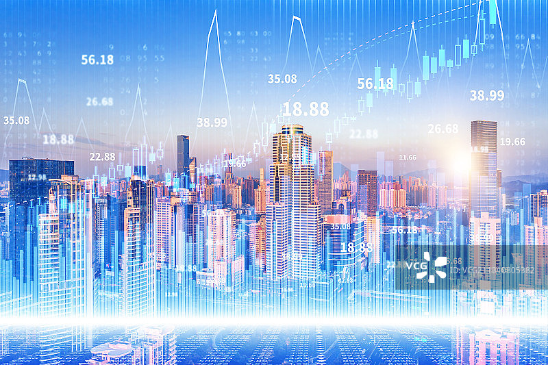 广东省深圳市深圳市福田区城市天际线科技展板图片素材