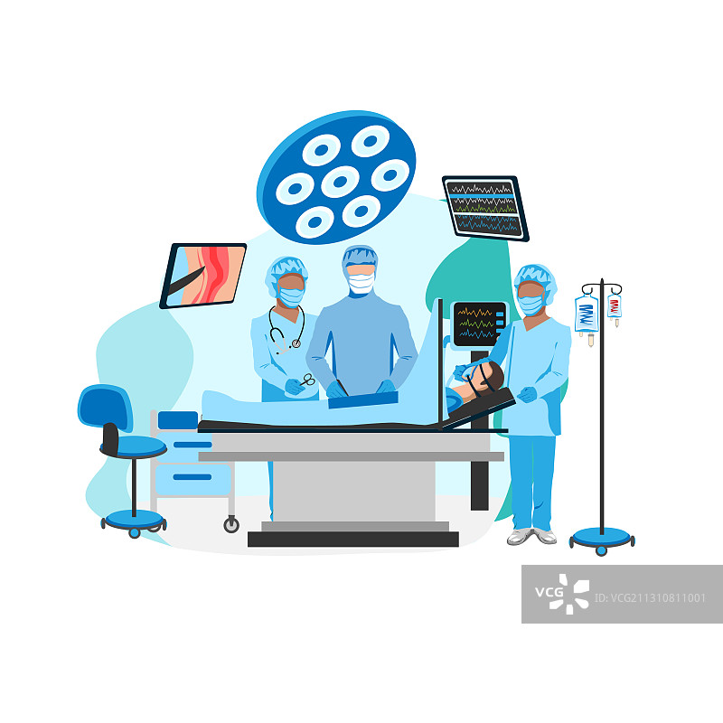 手术室内的外科手术场景图片素材