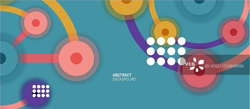 平面风格的几何抽象背景圆图片素材