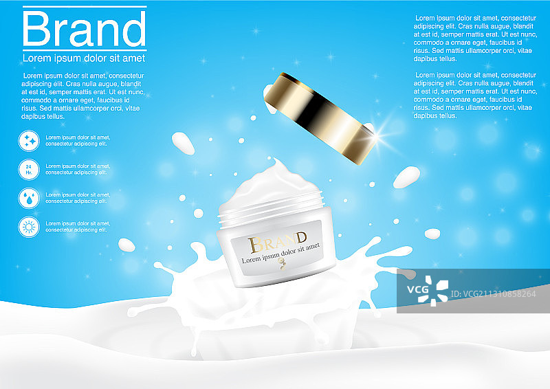 化妆品广告牛奶飞溅概念图片素材