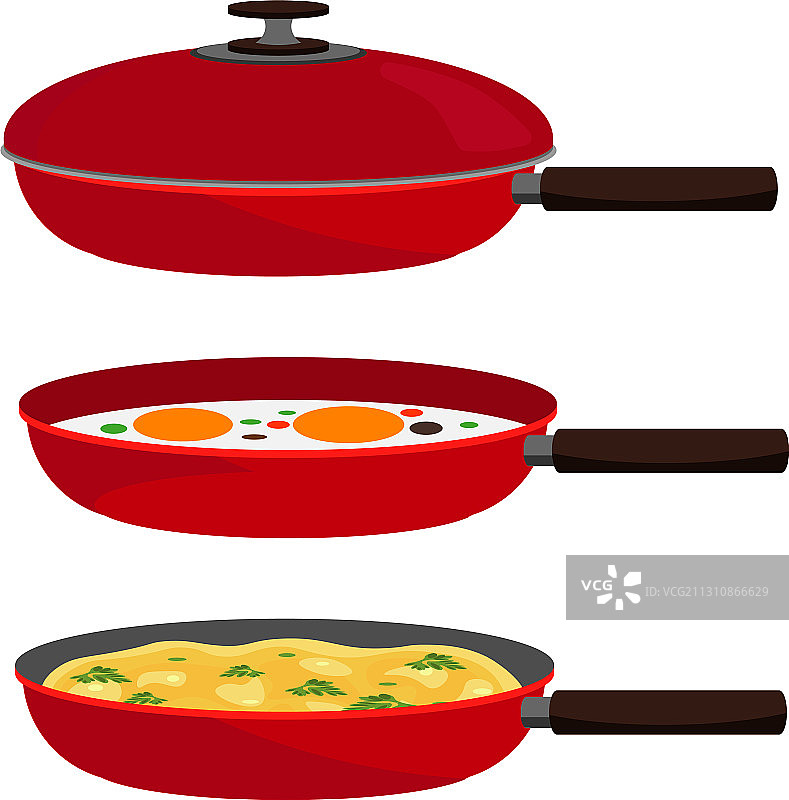 煎蛋锅具套装图片素材