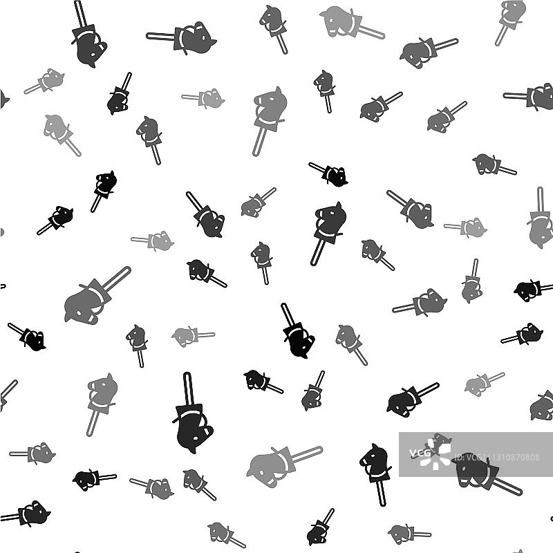 黑色玩具马图标无缝图案图片素材