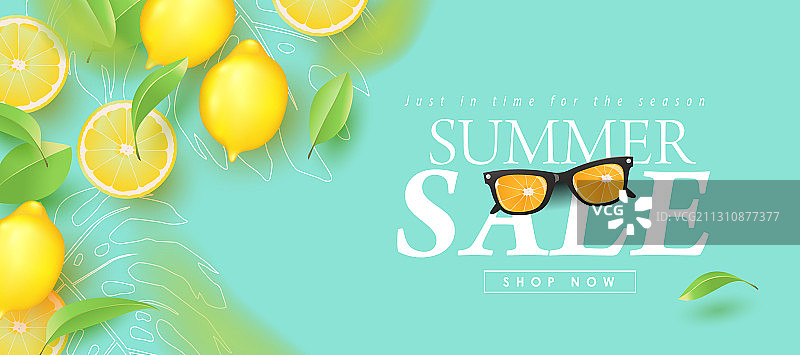 夏季促销柠檬热带抽象设计图片素材