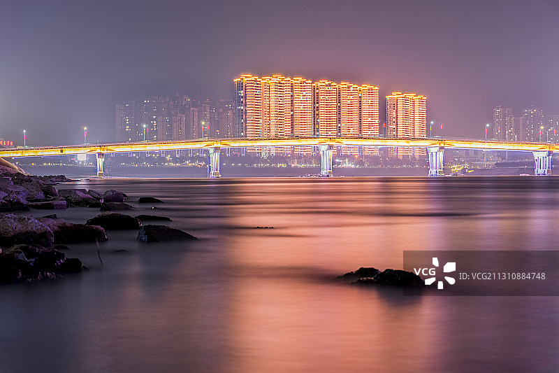 简阳滨江路夜景图片素材