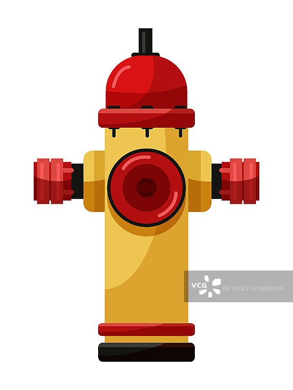 白色背景上的黄色消防栓供水设备图片素材