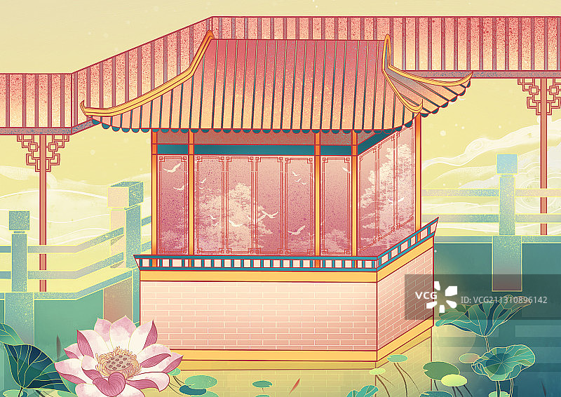 国潮风中式建筑图片素材