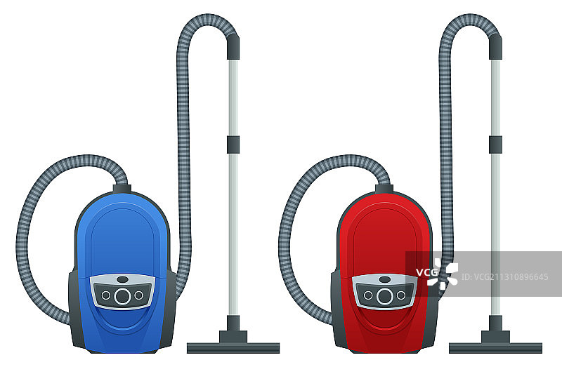 2.5D真空吸尘器，白色背景隔离图片素材