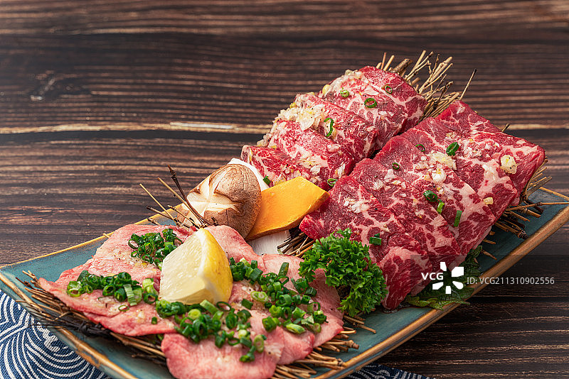 日式烧烤烤肉套餐图片素材