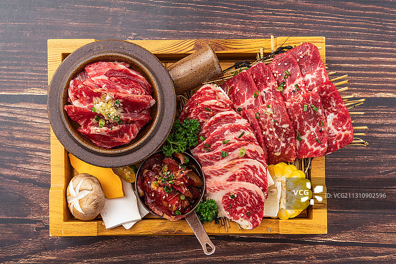 日式烧烤烤肉套餐图片素材