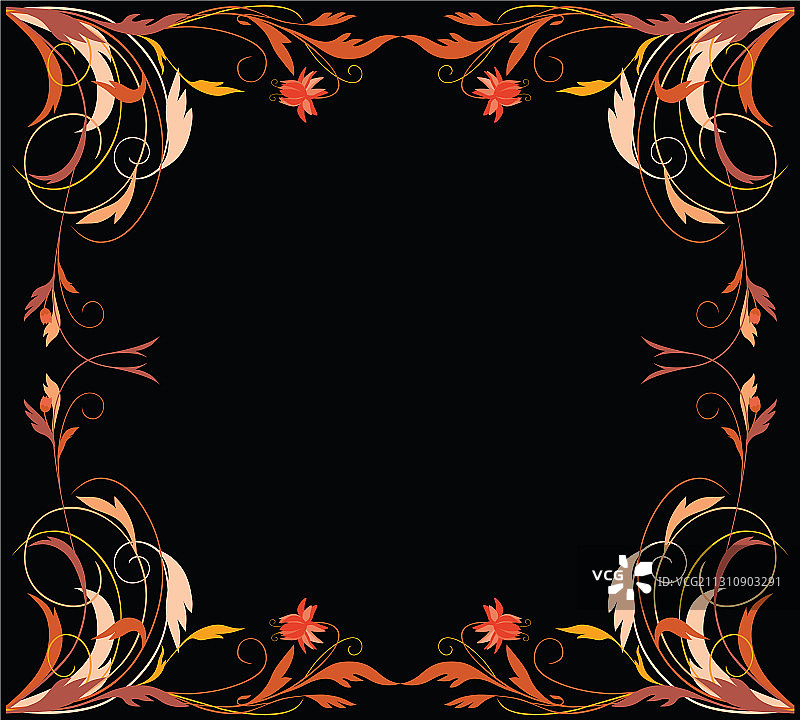 带有装饰性花框的贺卡图片素材