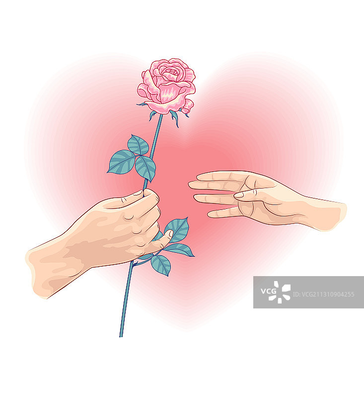 男人送给女人鲜花图片素材