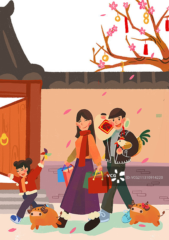 新年走亲访友图片素材