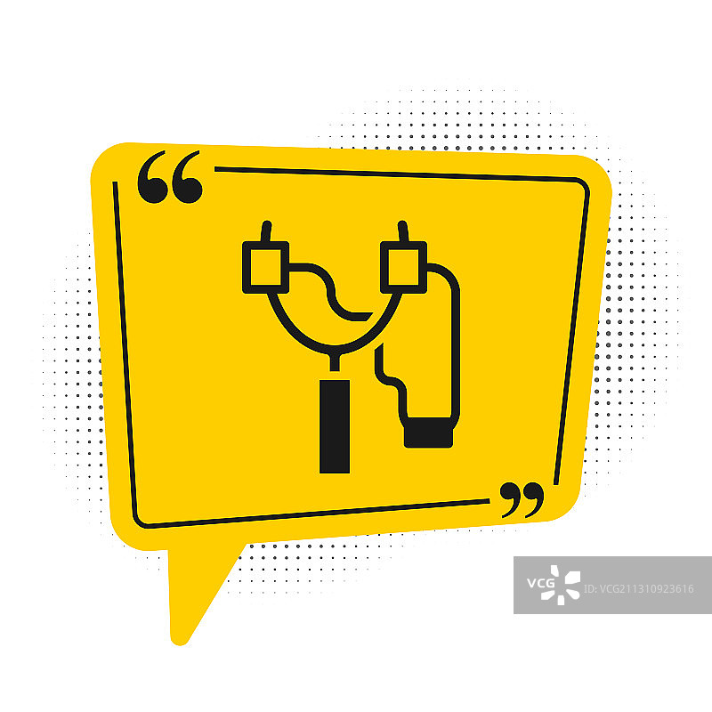 白色背景上的黑色弹弓图标图片素材