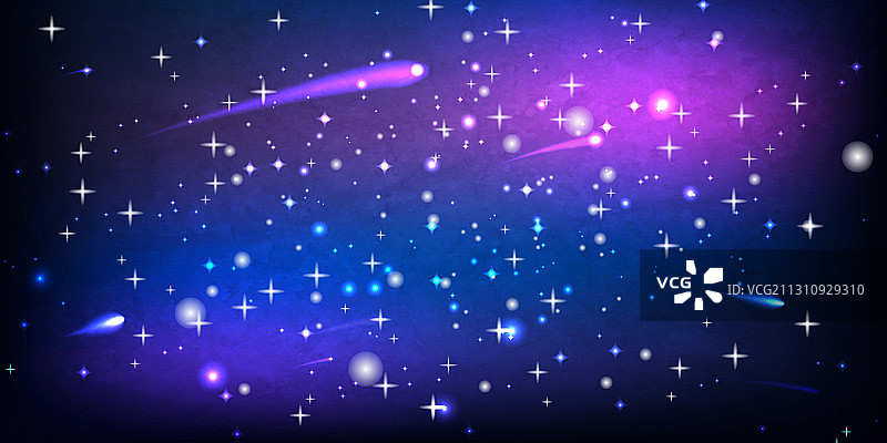 夜空中的飞行彗星和星系图片素材