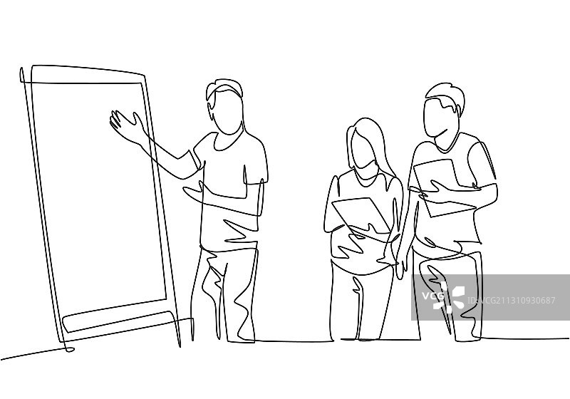 商务演示概念单线图片素材