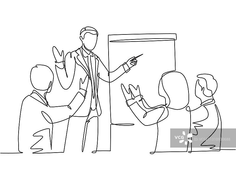 团队培训概念单线图片素材