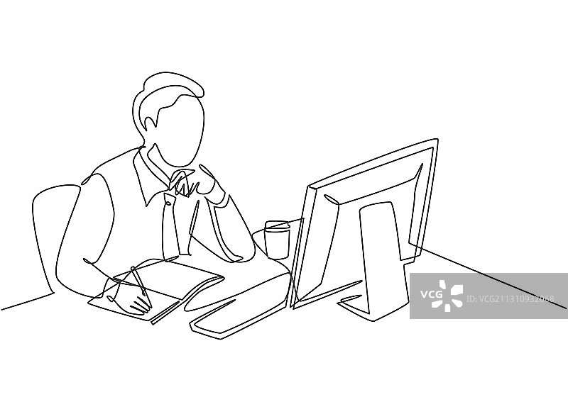 单行商务分析写作概念图片素材