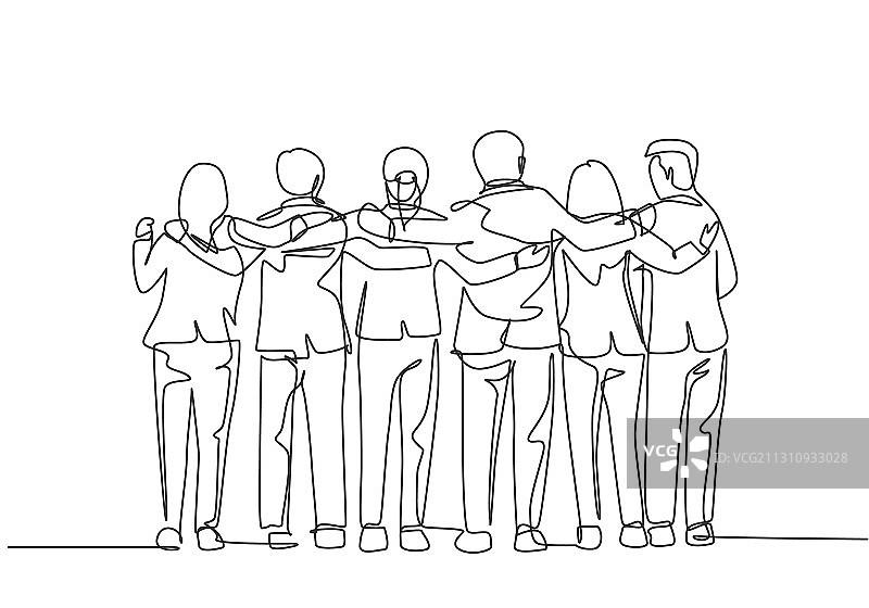 多元统一概念单线图片素材