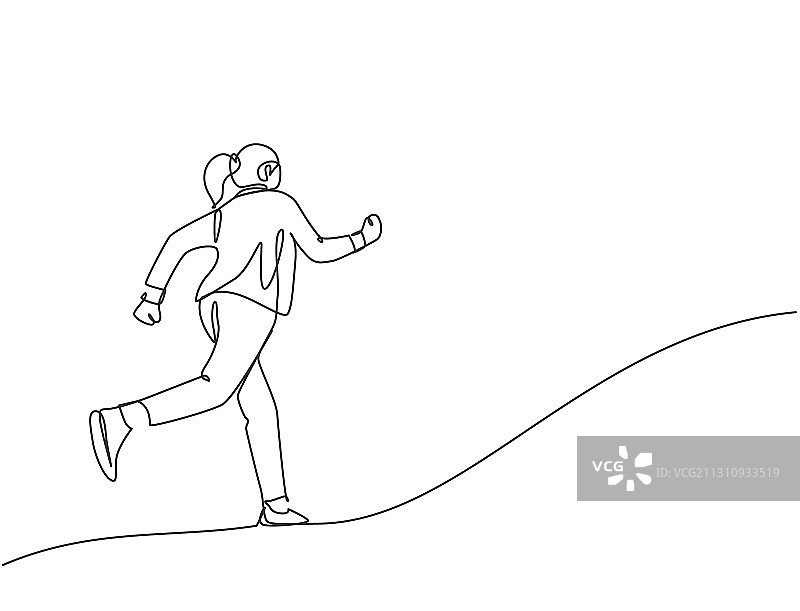 一条连续的商业竞赛线稿概念图片素材