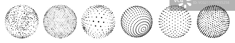 抽象3D点阵球体合集图片素材