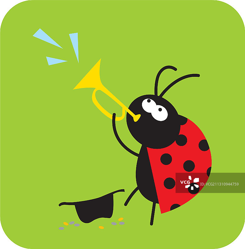 演奏喇叭的甲虫图片素材