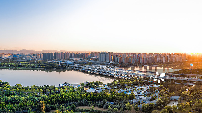 西安浐灞航拍图片素材